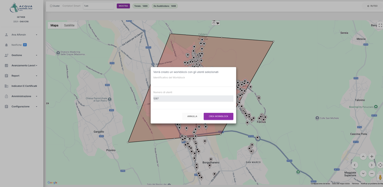 Selección geográfica de suministros para armar una ruta en GetWeb